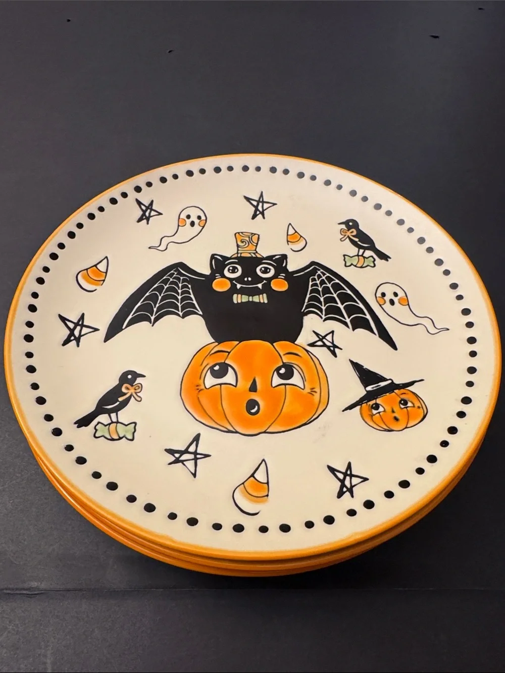 ELI + ANA 2026 Halloween Creep Show Salad Plates - Set of 4